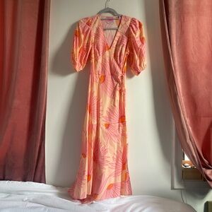 Kate Spade Floral Pink and Orange Maxi Dress